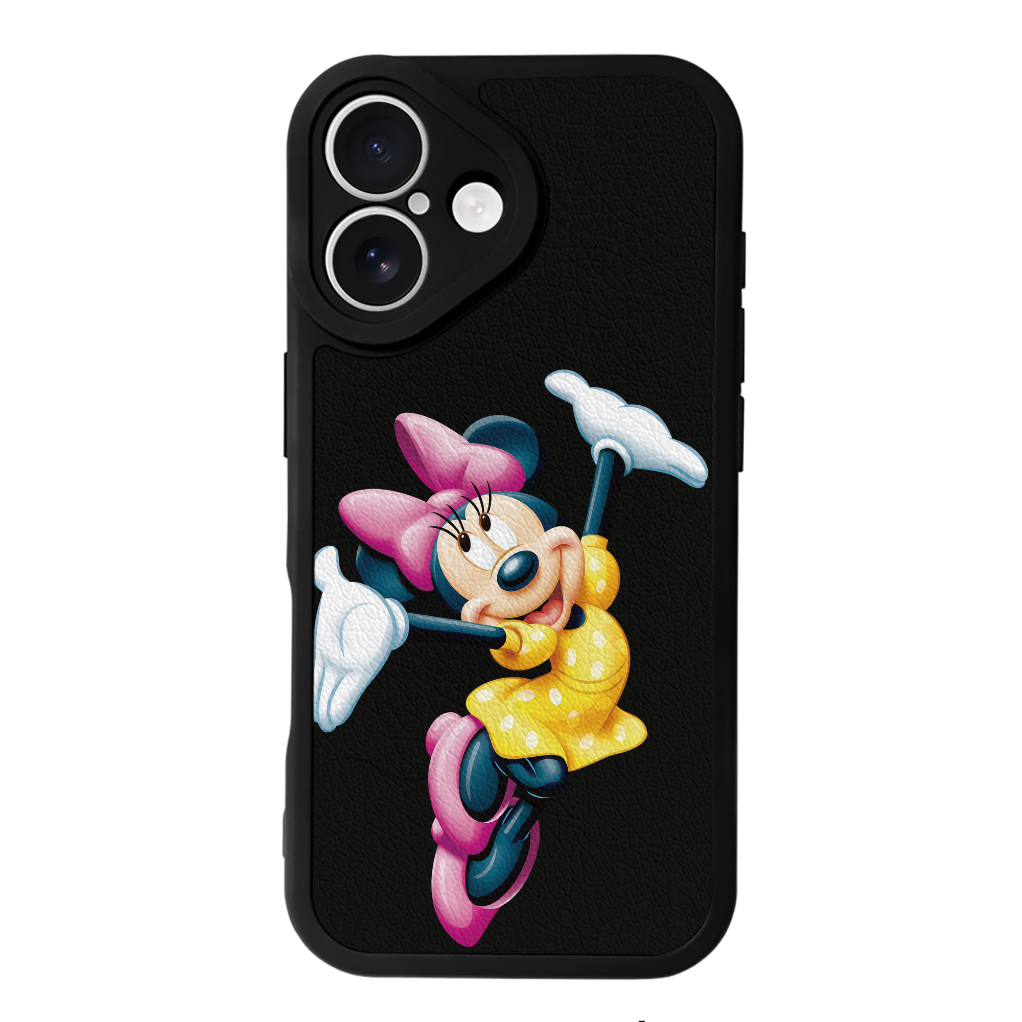 （画像用） ミッキーマウス Mickey Mouse 【iPhone 16シリーズ対応】シリコンスマホケース（レザー調） 材質：シリコン